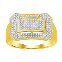 Thumbnail for MEN'S RING 1/2 CT ROUND DIAMOND 10K YELLOW GOLD