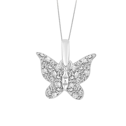 LADIES PENDANT 1/10 ROUND DIAMOND 10K WHITE GOLD