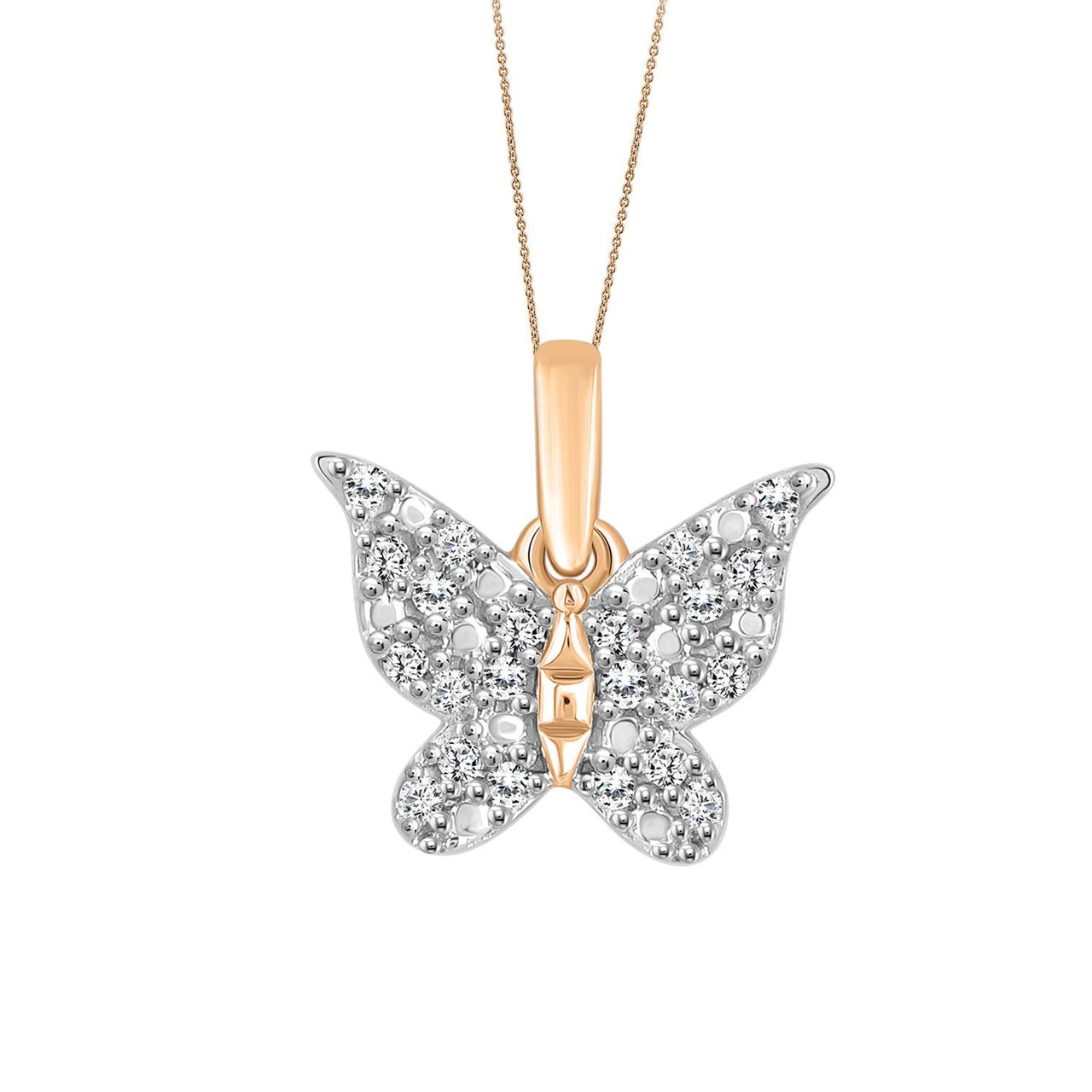 LADIES PENDANT 1/10 ROUND DIAMOND 10K ROSE GOLD