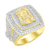 Thumbnail for MEN'S RING 3 CT ROUND/BAGUETTE DIAMOND 10K YELLOW GOLD