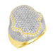MEN'S RING 2 1/2 CT ROUND DIAMOND 10K YELLOW GOLD