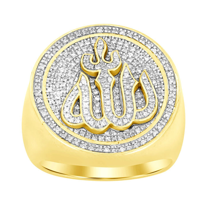 MEN'S RING 1/2 CT ROUND DIAMOND 10K YELLOW GOLD