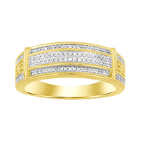 Thumbnail for MEN'S RING 1/4 CT ROUND DIAMOND 10K YELLOW GOLD