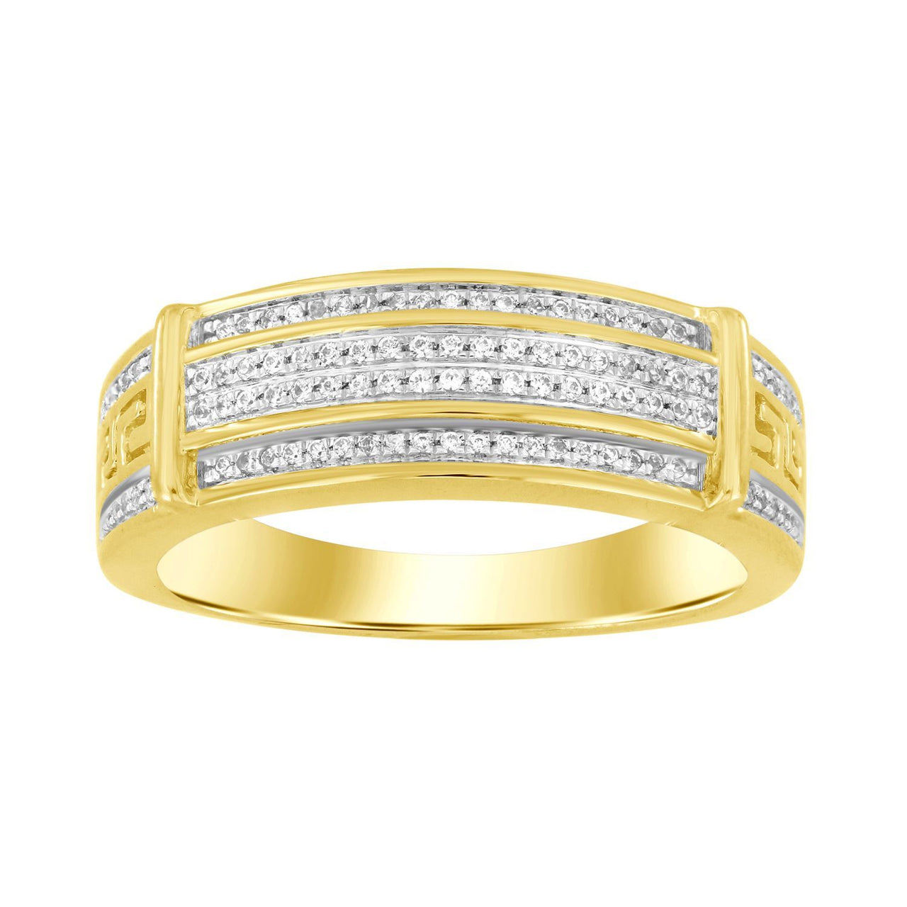 MEN'S RING 1/4 CT ROUND DIAMOND 10K YELLOW GOLD