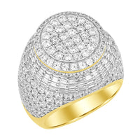 Thumbnail for MEN'S RING 4 1/2 CT ROUND/BAGUETTE DIAMOND 10K YELLOW GOLD