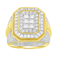 Thumbnail for MEN'S RING 2 CT ROUND DIAMOND 10K YELLOW GOLD