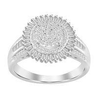 Thumbnail for LADIES RING 1/2 CT ROUND/BAGUETTE DIAMOND 10K WHITE GOLD