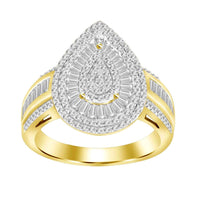 Thumbnail for LADIES RING 1 CT ROUND/BAGUETTE DIAMOND 10K YELLOW GOLD