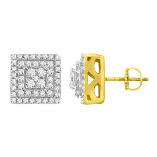 LADIES EARRINGS 1/4 CT ROUND DIAMOND 10K YELLOW GOLD