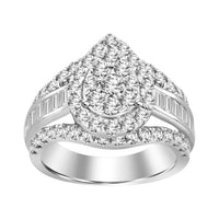 Thumbnail for LADIES RING 2 CT ROUND/BAGUETTE DIAMOND 10K WHITE GOLD