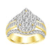 LADIES RING 2 CT ROUND/BAGUETTE DIAMOND 10K YELLOW GOLD