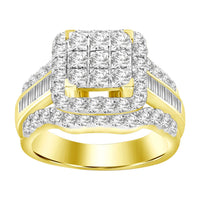 Thumbnail for LADIES RING 2 CT ROUND/BAGUETTE DIAMOND 10K YELLOW GOLD