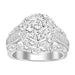 LADIES RING 2 CT ROUND/BAGUETTE DIAMOND 10K WHITE GOLD