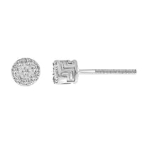 Thumbnail for MEN'S EARRINGS 1/20 CT ROUND DIAMOND 10K WHITE GOLD