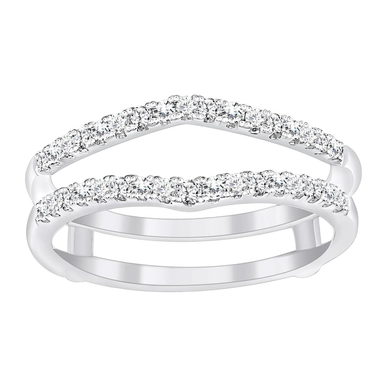 LADIES ENHANCERS WRAPS 1/4 CT ROUND DIAMOND 14K WHITE GOLD