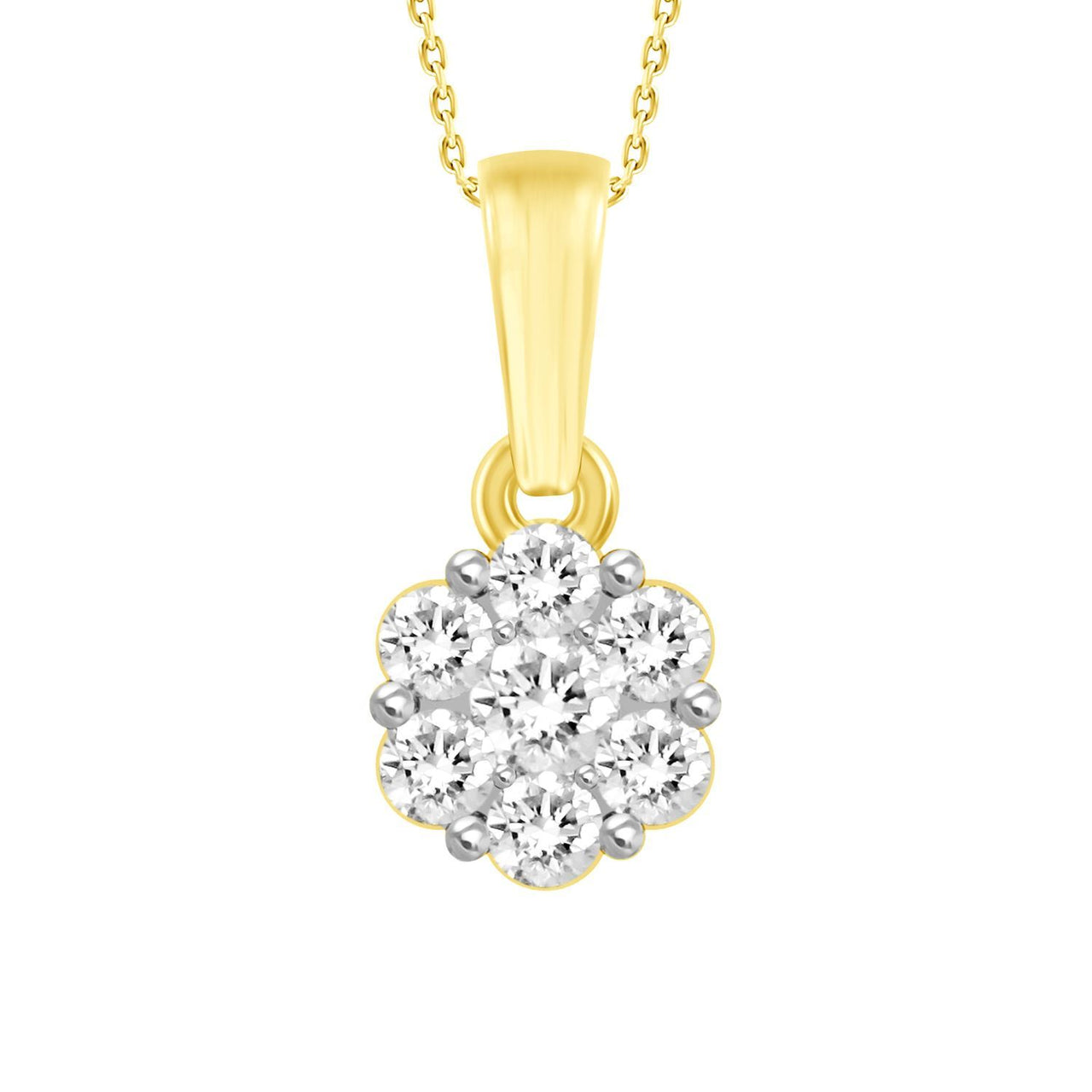 LADIES PENDANT 1/6 CT ROUND DIAMOND 10K YELLOW GOLD
