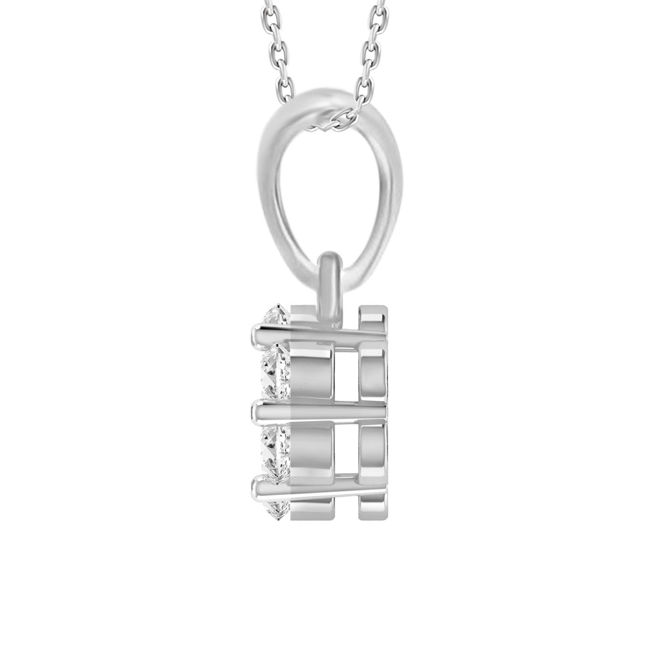 LADIES PENDANT 1/6 CT ROUND DIAMOND 10K WHITE GOLD