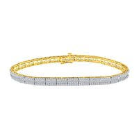 Thumbnail for LADIES BRACELET 3 CT ROUND/BAGUETTE DIAMOND 10K YELLOW GOLD