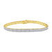 LADIES BRACELET 3 CT ROUND/BAGUETTE DIAMOND 10K YELLOW GOLD