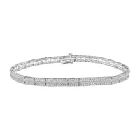 Thumbnail for LADIES BRACELET 3 CT ROUND/BAGUETTE DIAMOND 10K WHITE GOLD