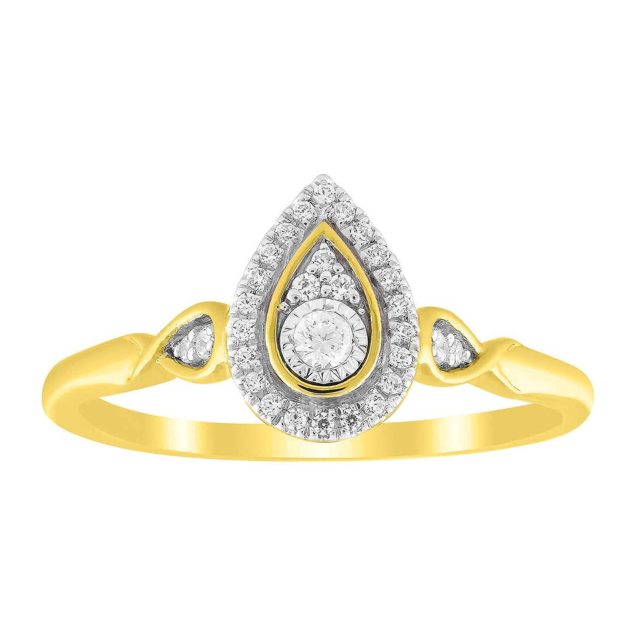 LADIES RING 1/6 CT ROUND DIAMOND 10K YELLOW GOLD
