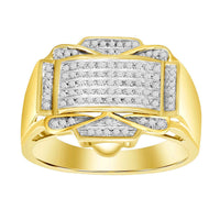 Thumbnail for MEN'S RING 1/4 CT ROUND DIAMOND 10K YELLOW GOLD