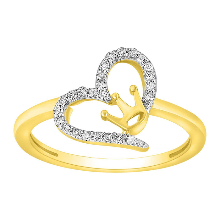 LADIES RING 1/10 CT ROUND DIAMOND 10K YELLOW GOLD