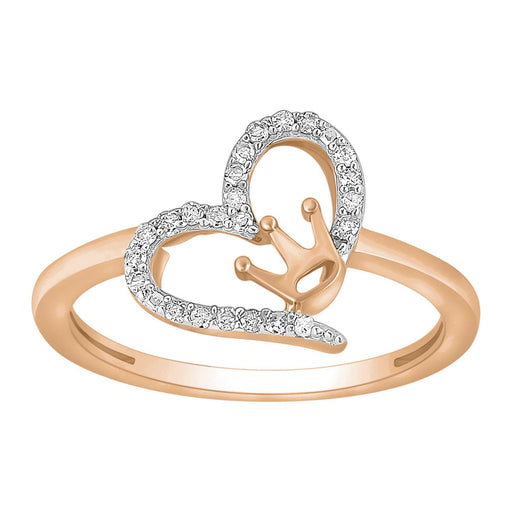 LADIES RING 1/10 CT ROUND DIAMOND 10K ROSE GOLD