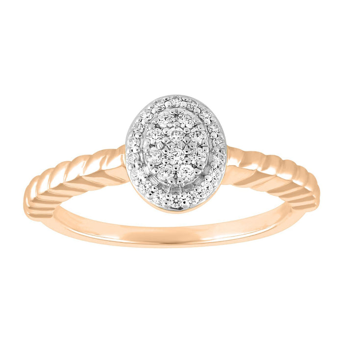 LADIES RING 1/6 CT ROUND DIAMOND 10K ROSE GOLD