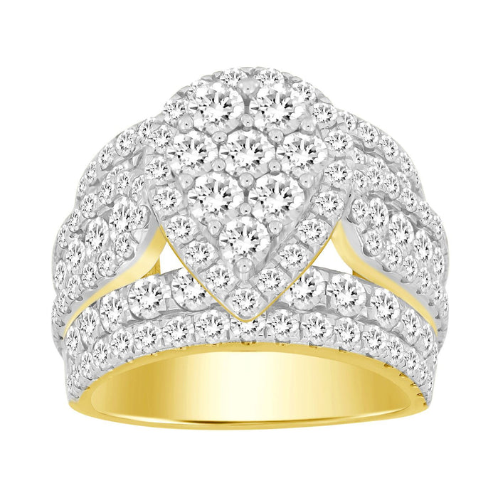 LADIES RING 5 CT ROUND DIAMOND 10K YELLOW GOLD