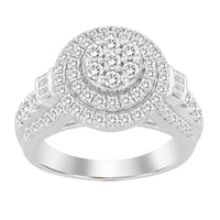 Thumbnail for LADIES RING 1 1/2 CT ROUND /BAGUETTE DIAMOND 10K WHITE GOLD