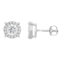Thumbnail for LADIES EARRING 1/2 CT ROUND DIAMOND SILVER