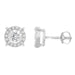 LADIES EARRING 1/2 CT ROUND DIAMOND SILVER