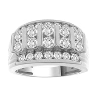 Thumbnail for MEN'S RING 3 CT ROUND DIAMOND 10K WHITE GOLD