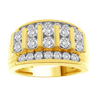 Thumbnail for MEN'S RING 3 CT ROUND DIAMOND 10K YELLOW GOLD