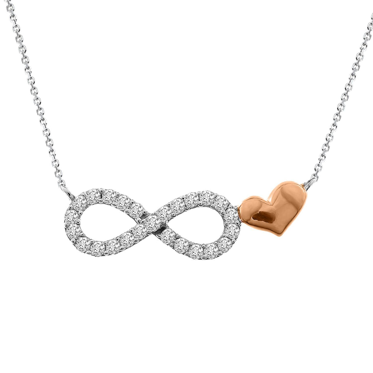 LADIES PENDANT 1/10 CT ROUND DIAMOND 10K TT WHITE/ROSE GOLD