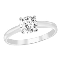 Thumbnail for LADIES SOLITAIRE RING 1/2 CT ROUND DIAMOND 10K WHITE GOLD