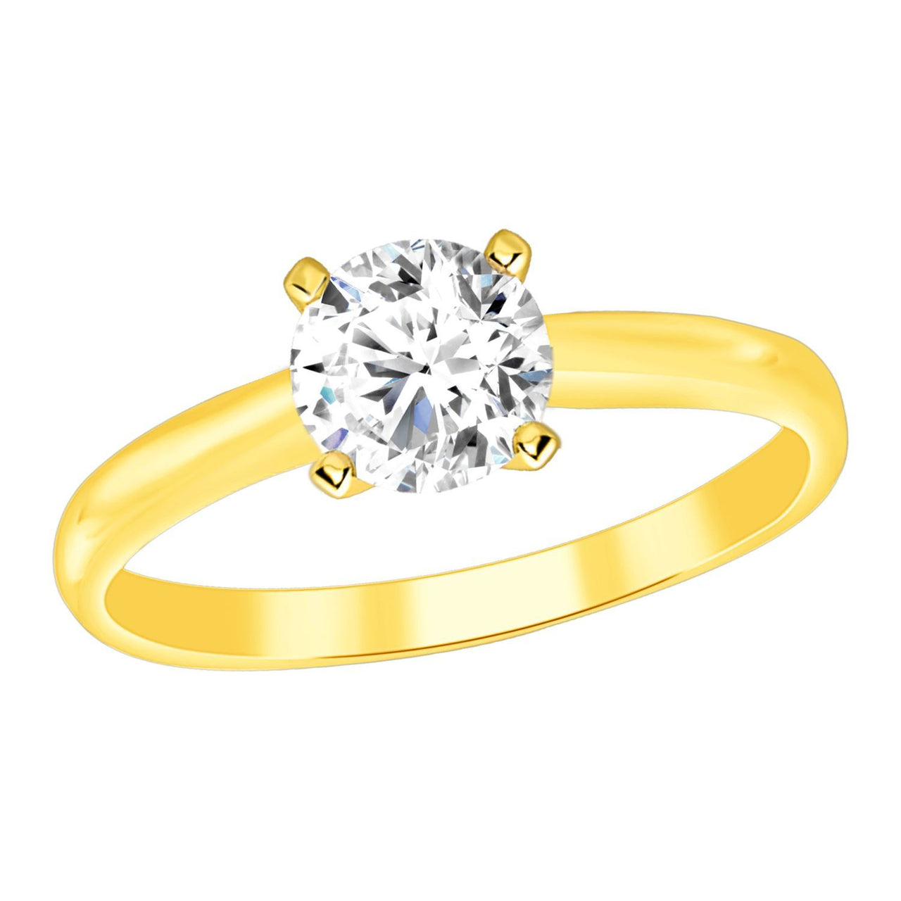 LADIES RING 1/2 CT ROUND DIAMOND 14K YELLOW GOLD