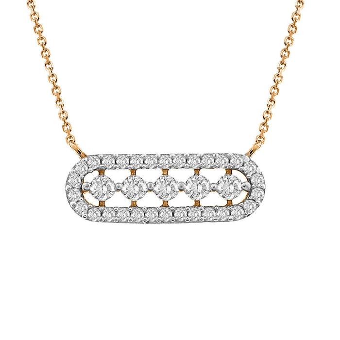 LADIES NECKLACE 1/5 CT ROUND DIAMOND 10K ROSE GOLD