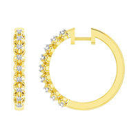 Thumbnail for LADIES HOOPS 1/4 CT ROUND DIAMOND 10K YELLOW GOLD
