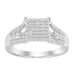 LADIES RING 1/5 CT ROUND DIAMOND 10K WHITE GOLD