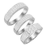 Thumbnail for LADIES TRIO SET 2 CT ROUND DIAMOND 10K WHITE GOLD