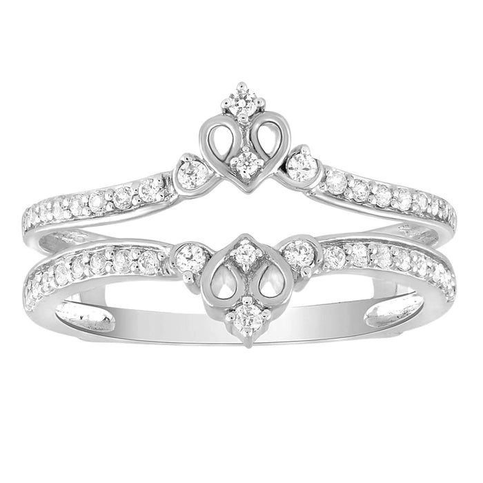 LADIES ENHANCER WRAP 1/2 CT ROUND DIAMOND 14K WHITE GOLD