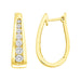 LADIES HOOP 1 CT ROUND DIAMOND 10K YELLOW GOLD