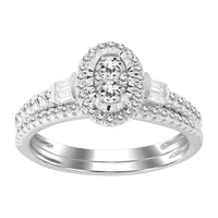 Thumbnail for LADIES BRIDAL RING SET 1/2 CT ROUND/BAGUETTE DIAMOND 10K WHITE GOLD