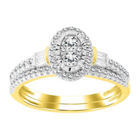 Thumbnail for LADIES BRIDAL RING SET 1/2 CT ROUND/BAGUETTE DIAMOND 10K YELLOW GOLD