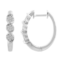 Thumbnail for LADIES HOOP EARRING 1/4 CT ROUND DIAMOND 10K WHITE GOLD