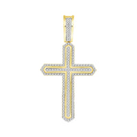 Thumbnail for MEN'S CROSS 1/2 CT ROUND DIAMOND 10K YELLOW GOLD