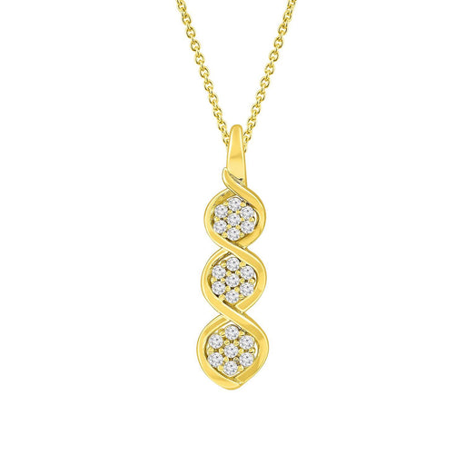 LADIES PENDANT 1/4 CT ROUND DIAMOND 10K YELLOW GOLD