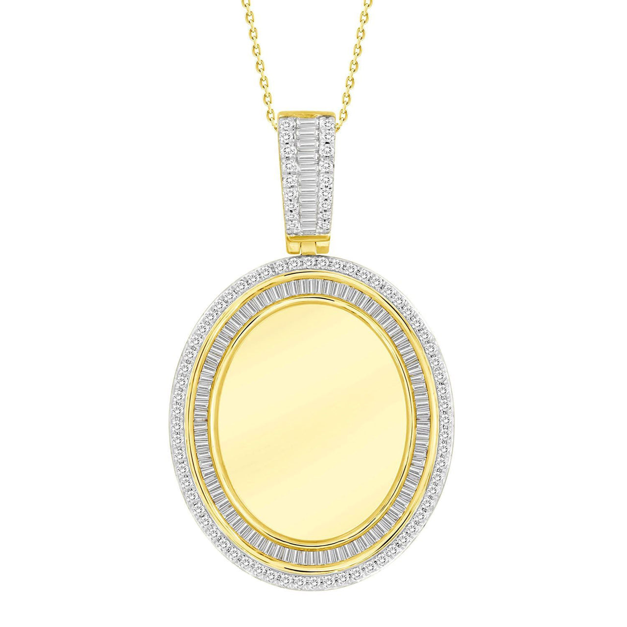 MEN'S CHARMS 1 3/8 CT ROUND/BAGUETTE DIAMOND 10K YELLOW GOLD